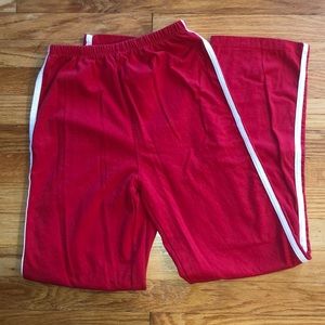 red sweatpants from brandy
